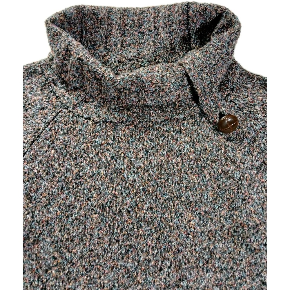 Pop(ulation) Size L Women's Multicolor Speckled Knit Cowl Neck Sweater 3/4 Sleev - Picture 3 of 6